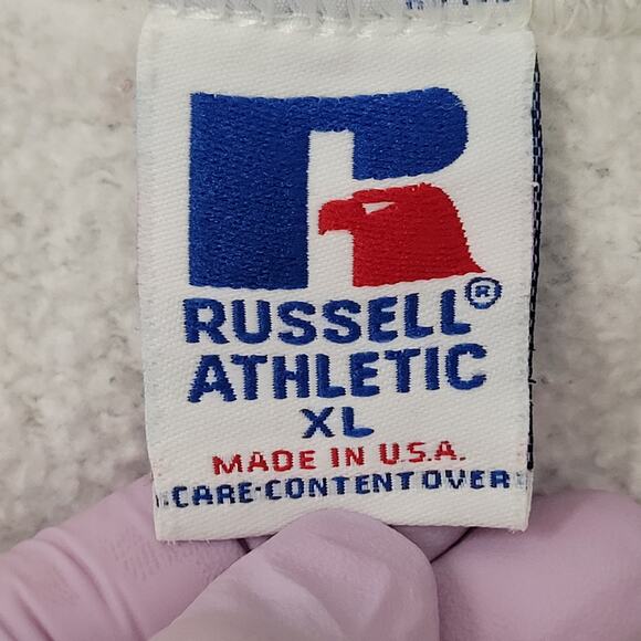 Vintage 80s Oklahoma Dad Sweatshirt XL 23x27 Gray Arch-Spellout - Picture 13 of 15